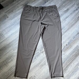 GLACIER Performance Pants Sz XXL Brown Taupe Athleisure Drawstring Moisture Wick